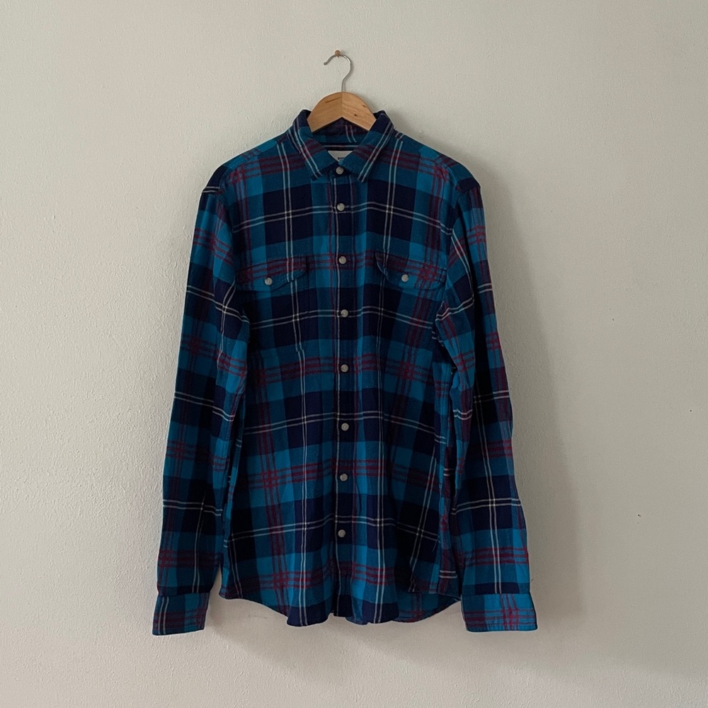 Sonoma Supersoft Flannel Shirt Teal Plaid XLT